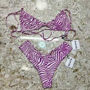 NWT Skatie Purple Zebra Bikini